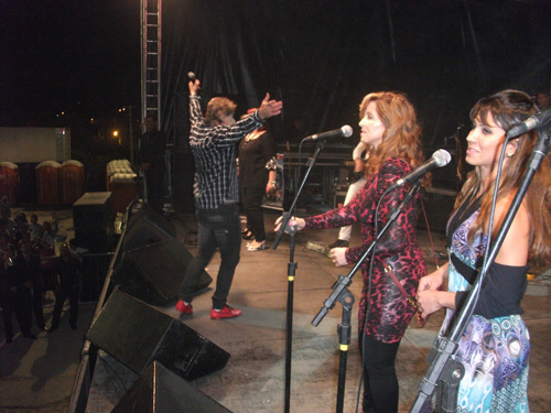 Visão lateral do palco