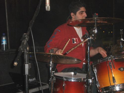 Baterista em grande plano
